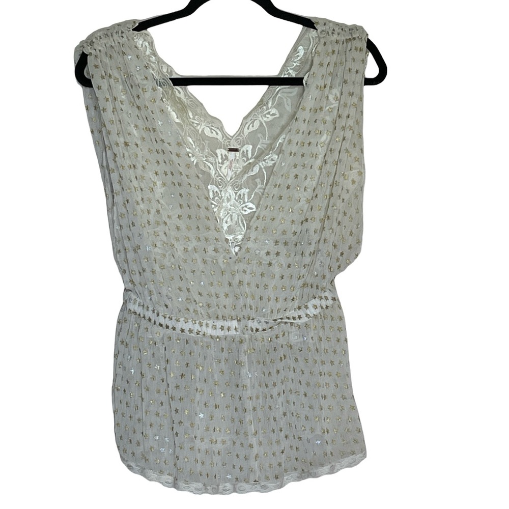 Free People Metallic Star Size XS Blouse